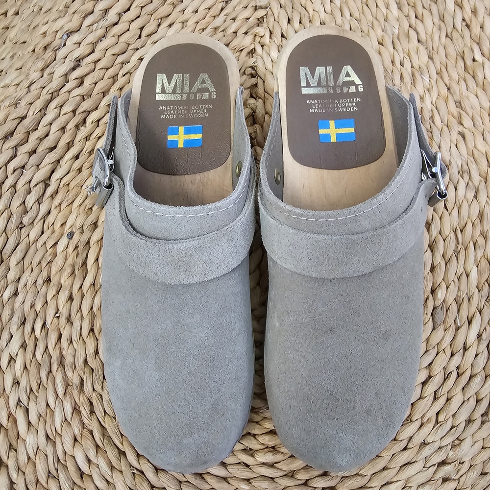 MIA Taupe Suede Clogs